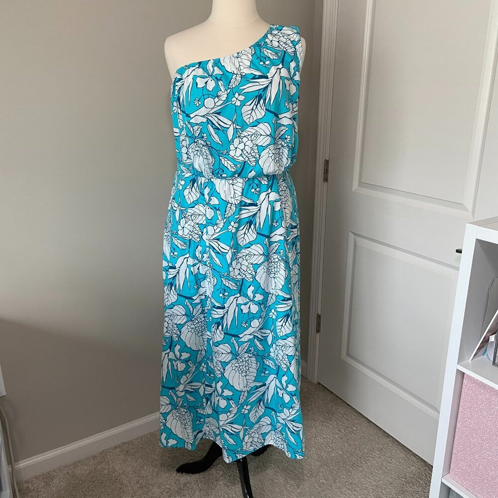 Lane Bryant One-Shoulder Floral Print Maxi Dress